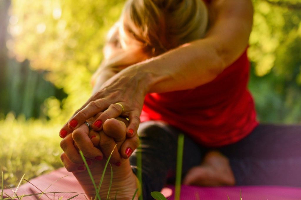 Woman stretching